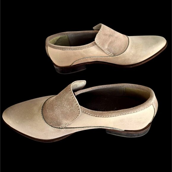Free People Beige Leather Suede Loafers Women’s 38 Made in India - Picture 8 of 12